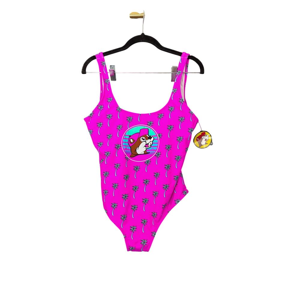 Buc-ees one Piece Pink and Blue Swimsuit XS